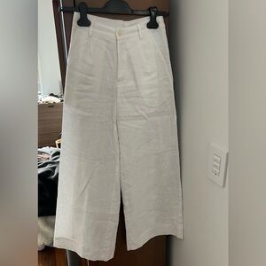 Reformation Lined White Linen Pants. Size 0P